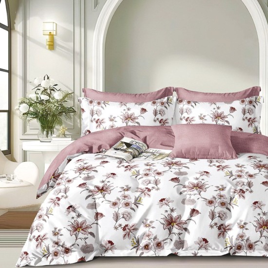 Beauty Home Σετ σεντόνια υπέρδιπλα με λάστιχο Art 12270 Angelina 165x200+30 Αμέθυστος