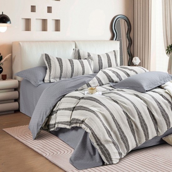 Beauty Home Σετ κουβερλί υπέρδιπλο Art 12288 Adamantia 220x240 Εκού,Ανθρακί