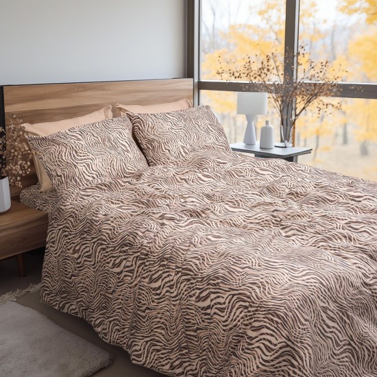 Beauty Home Σετ παπλωματοθήκη φανελένια μονή Matisse Art 12335 160x240 Μπεζ