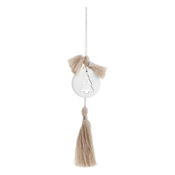 Beauty Home ΚΡΕΜΑΣΤΟ ΣΤΡΟΓΓΥΛΟ ΚΕΡΑΜΙΚΟ ME PLEXI ΔΕΝΤΡΟ ΑΣΗΜΙ ΜΠΕΖ