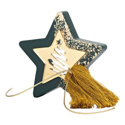 Beauty Home ΕΠΙΤΡΑΠΕΖΙΟ ΑΣΤΕΡΙ ΜΕ PLEXI GLASS ΠΡΑΣΙΝΟ