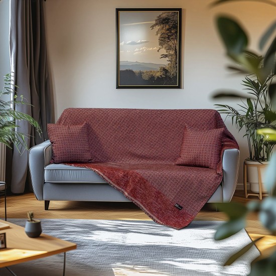 Beauty Home Ριχτάρι Τετραθέσιο Art 8639 170x350 Κόκκινο