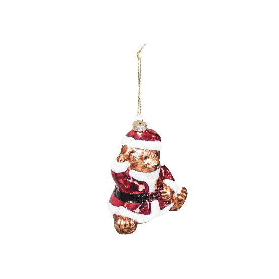Beauty Home Στολίδι Santa Bear Γυαλίνο 9,5 x 6 x 10,5 cm