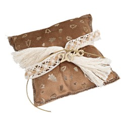 Beauty Home ΜΑΞΙΛΑΡΙ ΜΕ ΧΡΟΝ. Βελούδο Μπεζ Με Χρυσά Έλατα