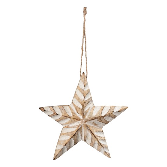 Beauty Home Ξύλινο Αστέρι  Σκαλιστό 13 cm