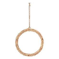 Beauty Home Ξύλινο Στεφάνι  με Χάντρες 15 cm