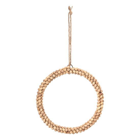 Beauty Home Ξύλινο Στεφάνι  με Χάντρες 15 cm