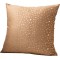 Beauty Home Μαξιλαροθήκη  45 x 45 cm Βελούδο Μπεζ Με Χρυσά Έλατα