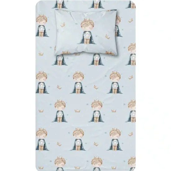 Σεντόνι Σετ 2ΤΜΧ Little King Moνό - Πετρόλ - Διάσταση: 160 x 240 cm + 50 x 70 cm