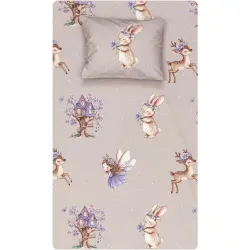 Σεντόνι Σετ 2ΤΜΧ Magic Garden Moνό - Λιλά - Διάσταση: 160 x 240 cm + 50 x 70 cm