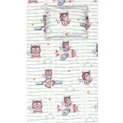 Σεντόνι Σετ 2ΤΜΧ Pilot Moνό - Σιέλ - Διάσταση: 160 x 240 cm + 50 x 70 cm