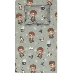 Σεντόνι Σετ 2ΤΜΧ Wizard Moνό - Γκρι - Διάσταση: 160 x 240 cm + 50 x 70 cm