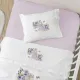 Σεντόνια Κούνιας Σετ Lily - Λευκό-Λιλά - Διάσταση: (2) 120 x 160 cm + 30 x 40 cm