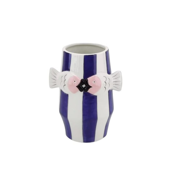 Beauty Home Βάζο “Ψαράκια” – Μπλε/Λευκό/Ροζ 14×11,5×18,5cm