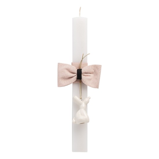 Beauty Home ΛΑΜΠΑΔΑ ΛΕΥΚΗ 33cm ΣΚΥΛΑΚΙ ΠΟΡΣΕΛΑΝΙΝΟ ΕΚΡΟΥ