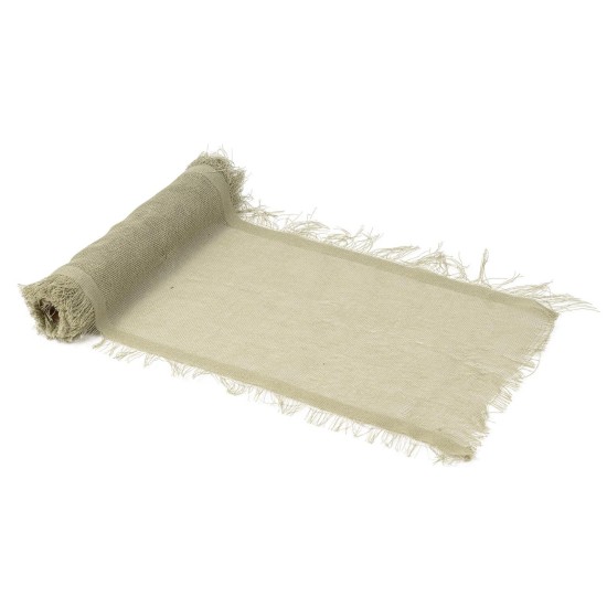 Beauty Home Ράννερ με ξέφτια – πρασινο ευκαλυπτου 30 cm x 3 m