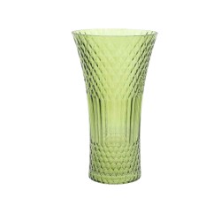 Beauty Home Βάζο γυάλινο Iris  – Λαδί Ø13x23cm – 1100m