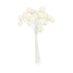 Beauty Home 24 Λευκές Περλέ Στρας με σύρμα 10cm – 1cm και 1,3cm