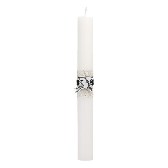 Beauty Home ΛΑΜΠΑΔΑ ΛΕΥΚΗ 25cm ΞΥΛΙΝΟ ΣΤΟΙΧΕΙΟ ΠΟΤΗΡΙΑ