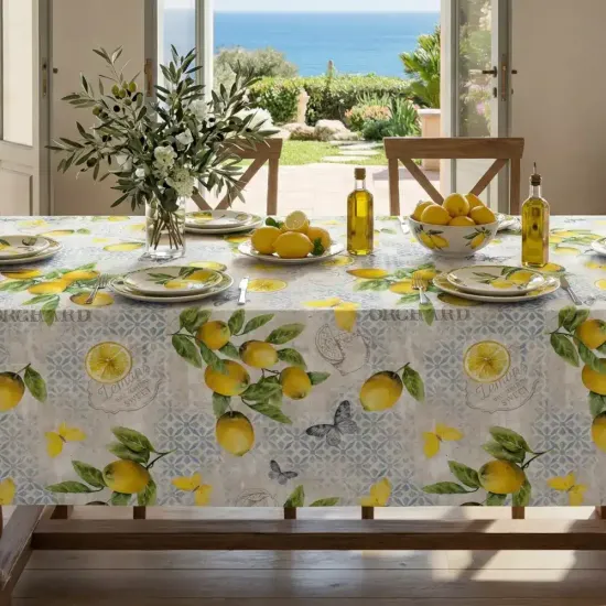 Καρέ Lemons - Σιέλ - Διάσταση: 90 x 90 cm