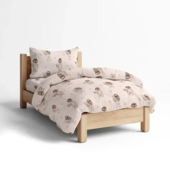 Κουβερλί Σετ Goodnight Moνό Ροζέ - Ροζέ - Διάσταση: 160 x 220 cm + 50 x 70 cm