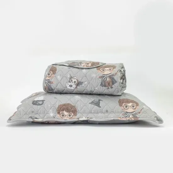 Κουβερλί Σετ Wizard Μονό - Γκρι - Διάσταση: 160 x 220 cm + 50 x 70 cm