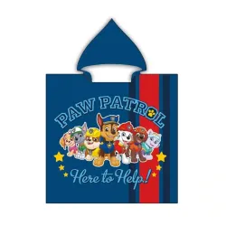 Παιδικό Πόντσο Microfiber Paw Patrol Μπλε - Μπλε - Διάσταση: 55 x 110 cm
