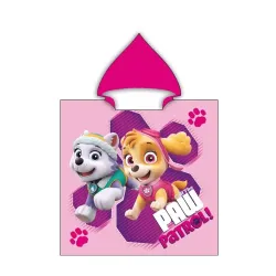 Παιδικό Πόντσο Microfiber Paw Patrol Ροζ - Ροζ - Διάσταση: 55 x 110 cm