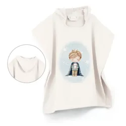 Παιδικό Πόντσο Θαλάσσης Little King - Εκρού - Διάσταση: 60 x 60 cm