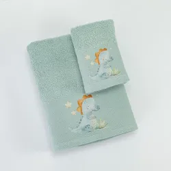 Πετσέτες Σετ 2ΤΜΧ Dinos - Φυστικί - Διάσταση: 70 x 120 / 30 x 50 cm