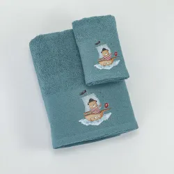 Πετσέτες Σετ 2ΤΜΧ Explorer - Πετρόλ - Διάσταση: 70 x 120 / 30 x 50 cm