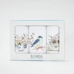 Ποτηρόπανα Κουζίνας Jardin Σετ 3ΤΜΧ - Λευκό - Διάσταση: (3) 50 x 70 cm