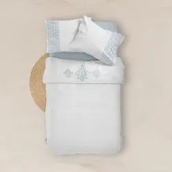 Σεντόνι Digital Print Σετ Damask Υπέρδιπλο - Λευκό - Διάσταση: 220 x 240 cm + (2) 50 x 70 cm