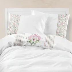 Σεντόνι Digital Print Σετ Lotus Υπέρδιπλο - Λευκό - Διάσταση: 220 x 240 cm + (2) 50 x 70 cm