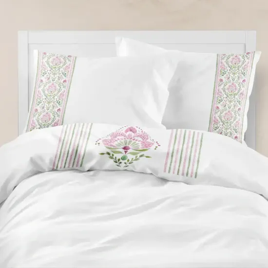 Σεντόνι Digital Print Σετ Lotus Υπέρδιπλο - Λευκό - Διάσταση: 220 x 240 cm + (2) 50 x 70 cm