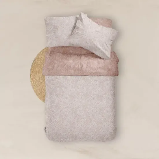 Σεντόνια Εμπριμέ Σετ Bloom Υπέρδιπλα - Ροζέ - Διάσταση: (2) 240 x 260 cm + (2) 50 x 70 cm