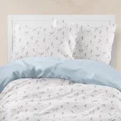 Σεντόνια Εμπριμέ Σετ Campana Λευκό-Σιέλ Μονά - Λευκό-Σιέλ - Διάσταση: (2) 160 x 240 cm + 50 x 70 cm