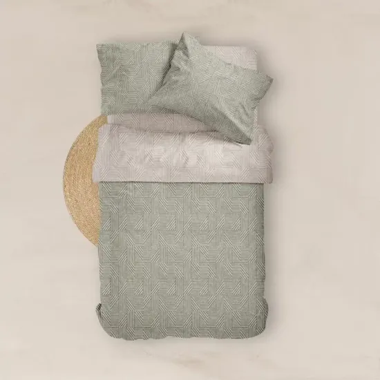 Σεντόνια Εμπριμέ Σετ Doric Υπέρδιπλα Με Λάστιχο - Μπλε - Διάσταση: 240 x 260 cm + 160 x 200 cm + 40 cm + (2) 50 x 70 cm