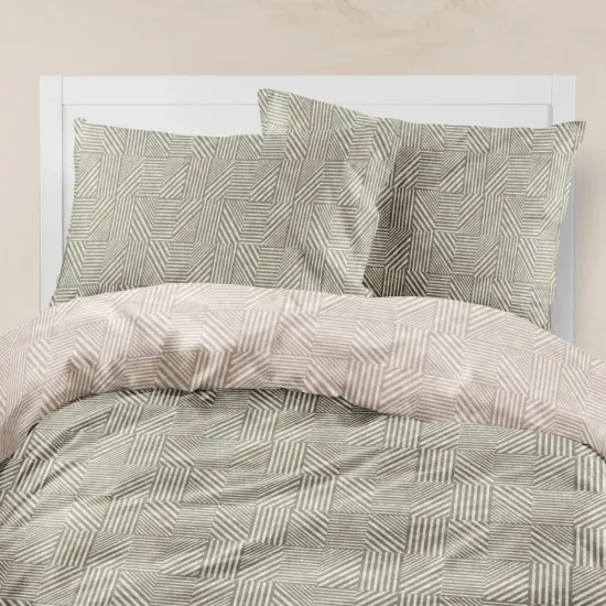 Σεντόνια Εμπριμέ Σετ Doric Υπέρδιπλα Με Λάστιχο - Μπλε - Διάσταση: 240 x 260 cm + 160 x 200 cm + 40 cm + (2) 50 x 70 cm