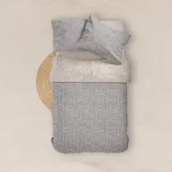 Σεντόνια Εμπριμέ Σετ Doric Υπέρδιπλα Με Λάστιχο - Λαδί - Διάσταση: 240 x 260 cm + 160 x 200 cm + 40 cm + (2) 50 x 70 cm