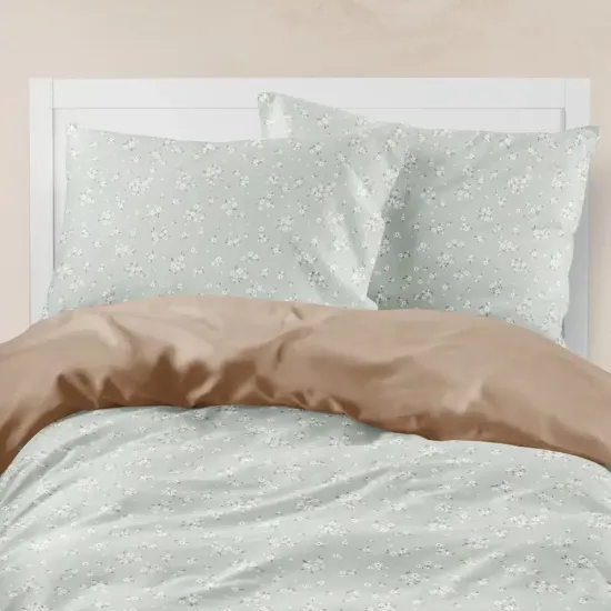 Σεντόνια Εμπριμέ Σετ Margot Μονά - Μέντα - Διάσταση: (2) 160 x 240 cm + 50 x 70 cm