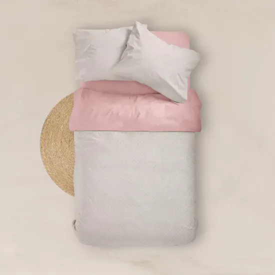 Σεντόνια Εμπριμέ Σετ Pois Ροζέ Υπέρδιπλα - Ροζέ - Διάσταση: 220 x 240 cm + 240 x 260 cm + (2) 50 x 70 cm