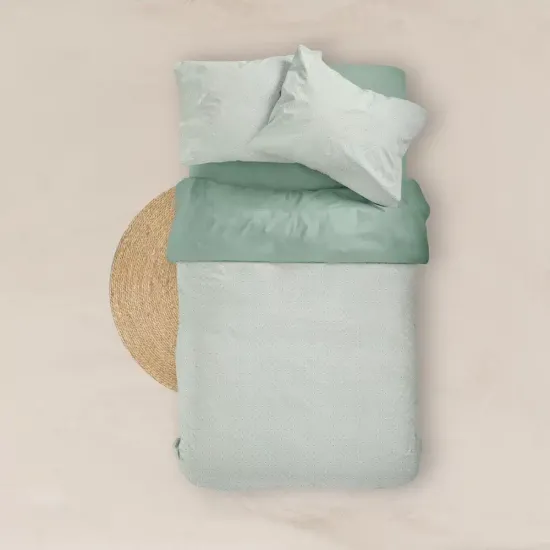 Σεντόνια Εμπριμέ Σετ Pois Βεραμάν Υπέρδιπλα - Βεραμάν - Διάσταση: 220 x 240 cm + 240 x 260 cm + (2) 50 x 70 cm