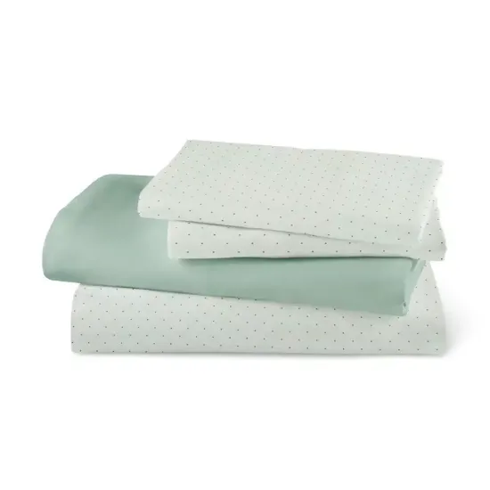 Σεντόνια Εμπριμέ Σετ Pois Βεραμάν Υπέρδιπλα - Βεραμάν - Διάσταση: 220 x 240 cm + 240 x 260 cm + (2) 50 x 70 cm