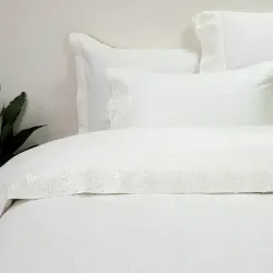 Σεντόνια Με Δαντέλα Σετ Ηλέκτρα Υπέρδιπλα - Εκρού - Διάσταση: (2) 240 x 280 cm + (2) 50 x 70 cm