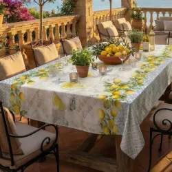 Τραπεζομάντηλο Lemons - Σιέλ - Διάσταση: 140 x 140 cm