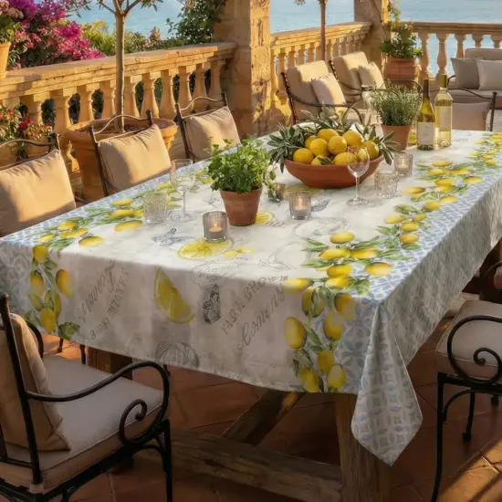 Τραπεζομάντηλο Lemons - Σιέλ - Διάσταση: 140 x 180 cm