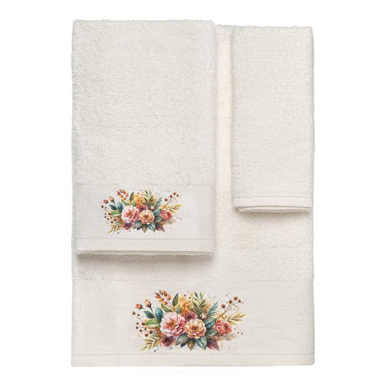 Beauty Home Σετ πετσέτες 3τμχ με εκτύπωση Art 3551 (30x50+50x90+70x140) Εκρού