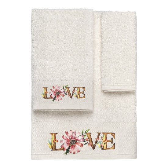 Beauty Home Σετ πετσέτες 3τμχ με εκτύπωση Art 3554 (30x50+50x90+70x140) Εκρού