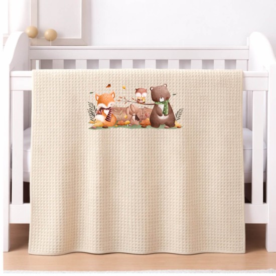 Βρεφική Κουβέρτα Πικέ Κούνιας 110 Χ 140 Beige